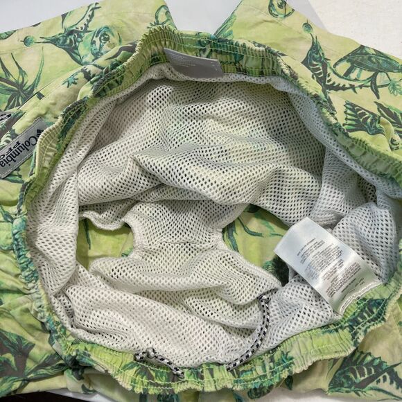 Columbia Swim Shorts Mens Small Green Super Backcast Water Lined Pockets Hybrid - Picture 5 of 11
